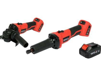Set 18V- Polizor Unghiular 125Mm + Polizor Drept, Acumulator 1X4Ah
