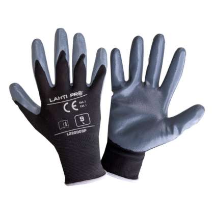 Manusa Nitril Cu Poliester / Gri-negru - 9