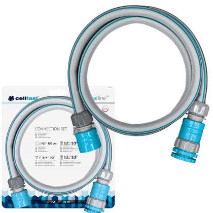 Furtun 1/2"/1.5m Dotat Cu Conector 3/4" Si Cuple 1/2"