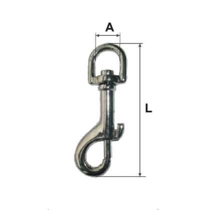 Carabina Breloc Cu Arc Si Inel Rotativ 14x76mm
