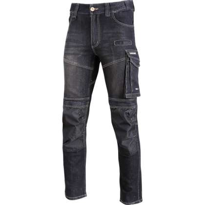 Pantalon Lucru Tip-blugi Slim-fit Elastic Inchisi - L