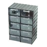 Dulap Plastic 213x304x125mm / 10 Sertare Transparente