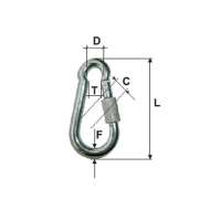 Carabina Zincata Cu Filet 4mm / 6mm/5/6mmx40mm