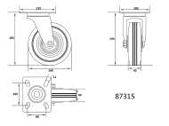 Roată Pivotantă 160/40-80Mm