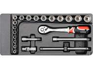 Set Tubulare + Clichet 3/8'', Pentru Yt-55300