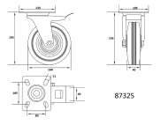 Roată Pivotantă Cu Frână 160/40-80Mm