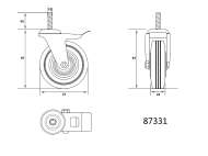 Roata Mobila Pe Filet Cu Opritor 75Mm