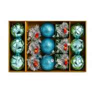 Set Ornamente De Craciun / Albastru - 15p.