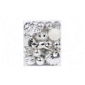 Set Ornamente De Craciun / Argintiu - 48p.