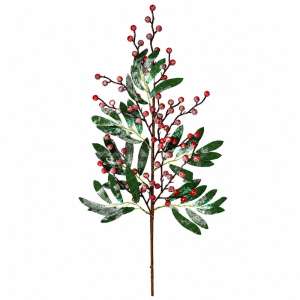 Crenguta Decorativa De Craciun - Bobite-frunze 71cm