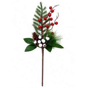 Crenguta Decorativa De Craciun - Bobite-ornamente 36cm