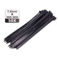 Set de 50 buc  Coliere de Plastic 300 mm x 7,8 mm culoare negru,Hofftech,rezistente UV