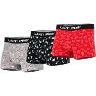 Set 3 Boxeri Barbati Cu Model Negru-gri-rosu - Xl