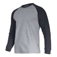 Tricou Bumbac Cu Maneca Lunga / Gri-negru - L