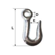 Carlig Zincat 6mm / 9mm/15mm