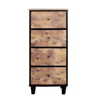 Comoda 4 Sertare Textile / 45x30x94cm - Vintage/negru