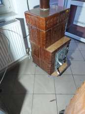 Soba turn 3 randuri cu etajera la randul 2 ,antijar, clapi fonta , culoare maro