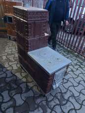 Soba plita 3 ochiuri ,cuptor 4 randuri plus garnitura ,culoare maro 