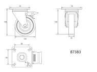 RoatĂ PivotantĂ De 100mm Cu Cauciuc Gri Și FrÂnĂ