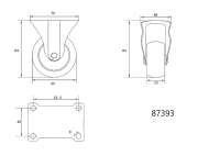 RoatĂ FixĂ, PolipropilenĂ, 65mm