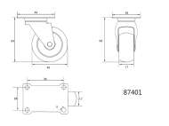 RoatĂ Pivotanta, PolipropilenĂ, 40mm