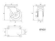 RoatĂ PivotantĂ Cu FrÂnĂ, PolipropilenĂ, 65mm