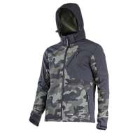 Jacheta Elastica Cu Gluga / Camuflaj Verde-negru - S